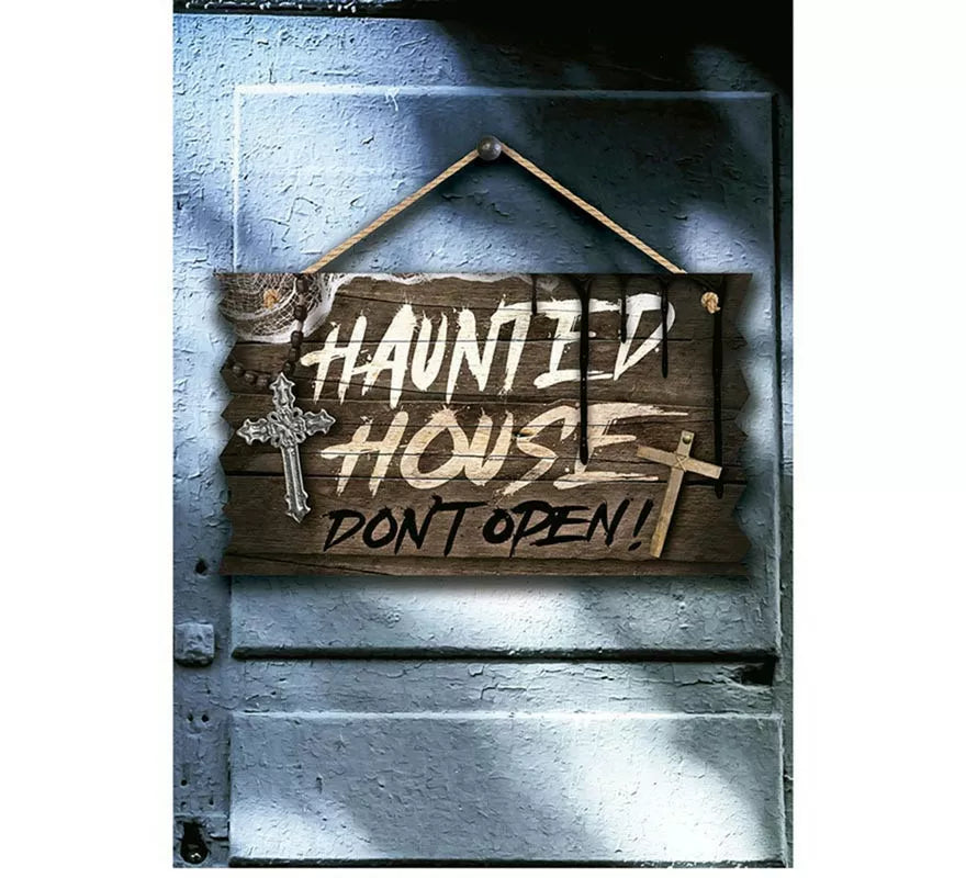 Translation missing: de."Letrero ""Hounted House"" de madera de 35x20 cm "