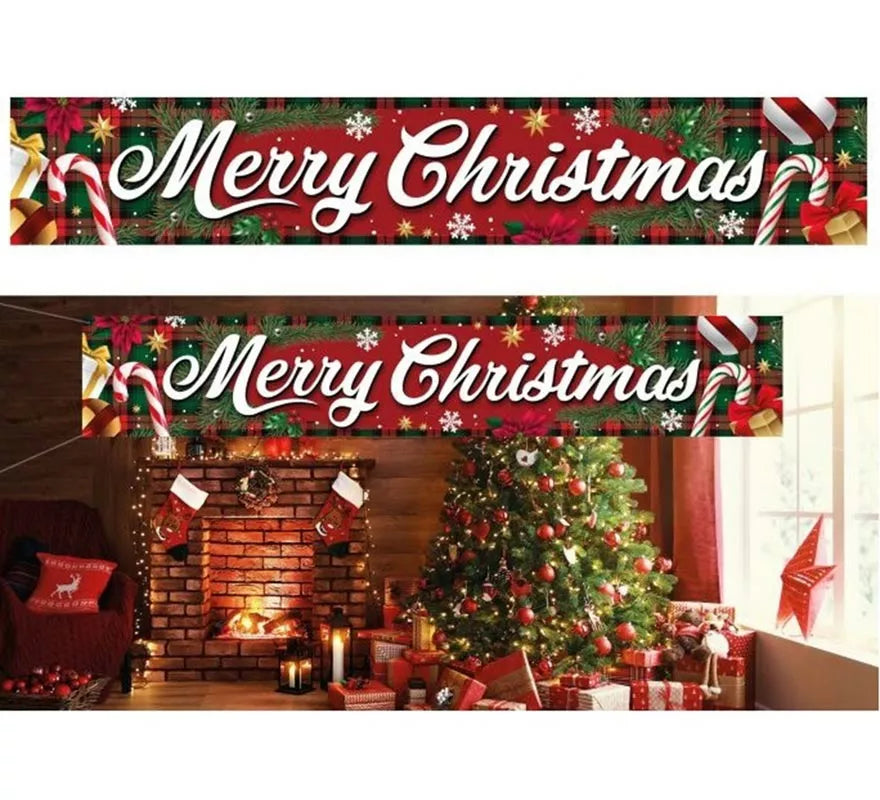 Translation missing: de.Letrero Merry Christmas de tela de 290x50 cm