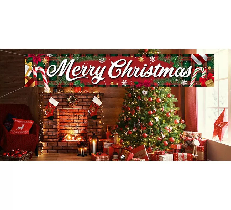 Translation missing: de.Letrero Merry Christmas de tela de 290x50 cm