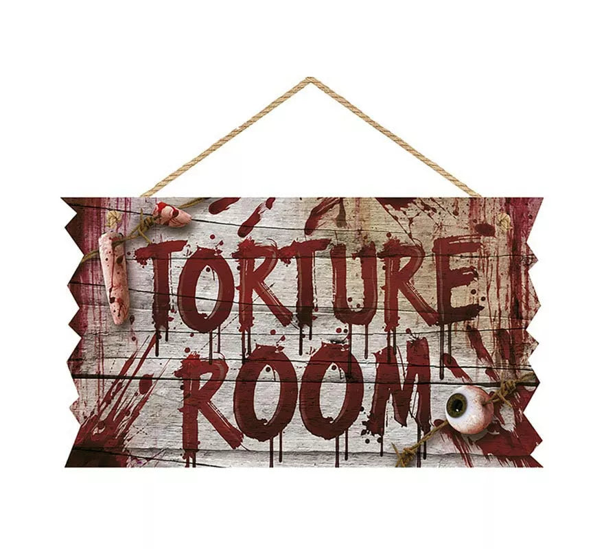 Translation missing: de."Letrero ""Torture Room"" de madera de 35x20 cm "