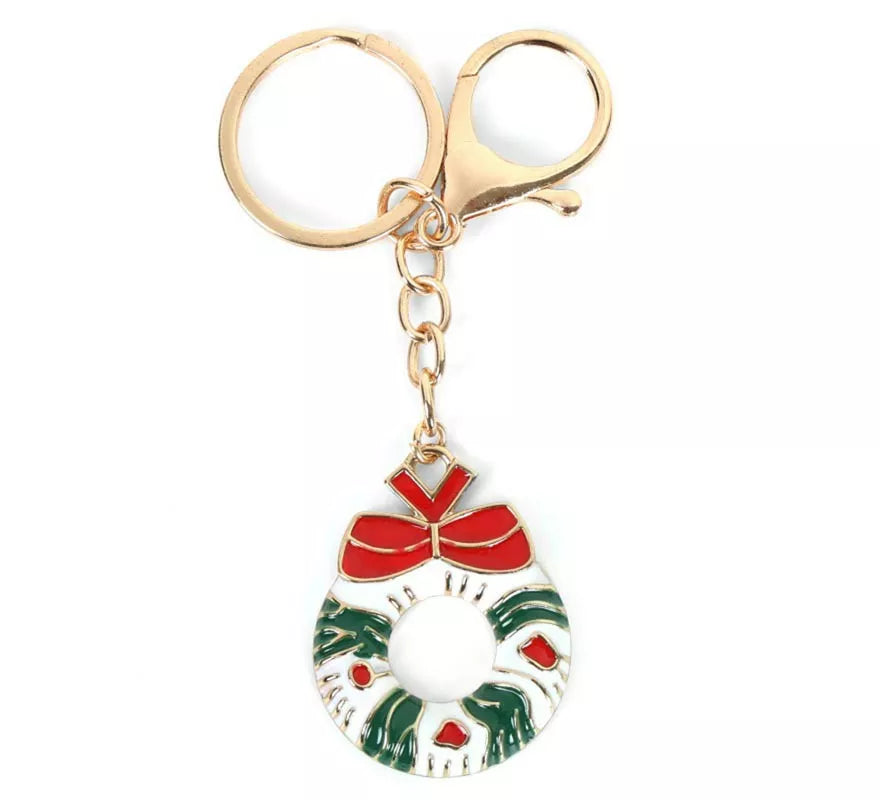 Translation missing: de.Llavero de Corona de Navidad de 3,5x4 cm