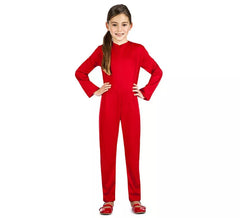 Rotes Trikot oder gestrickter Overall für Kinder