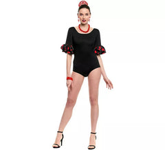 Sevillana-Trikot mit schwarz-roter Mondrüsche für Damen