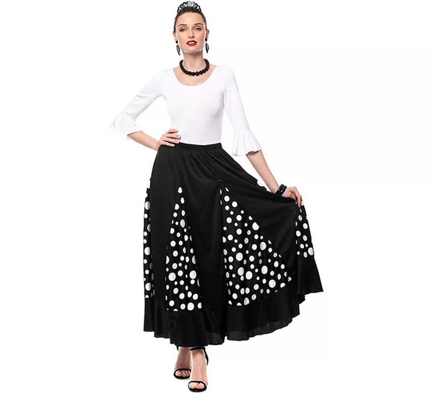 Translation missing: de.Body o maillot Sevillana Licra con Volante blanco para mujer