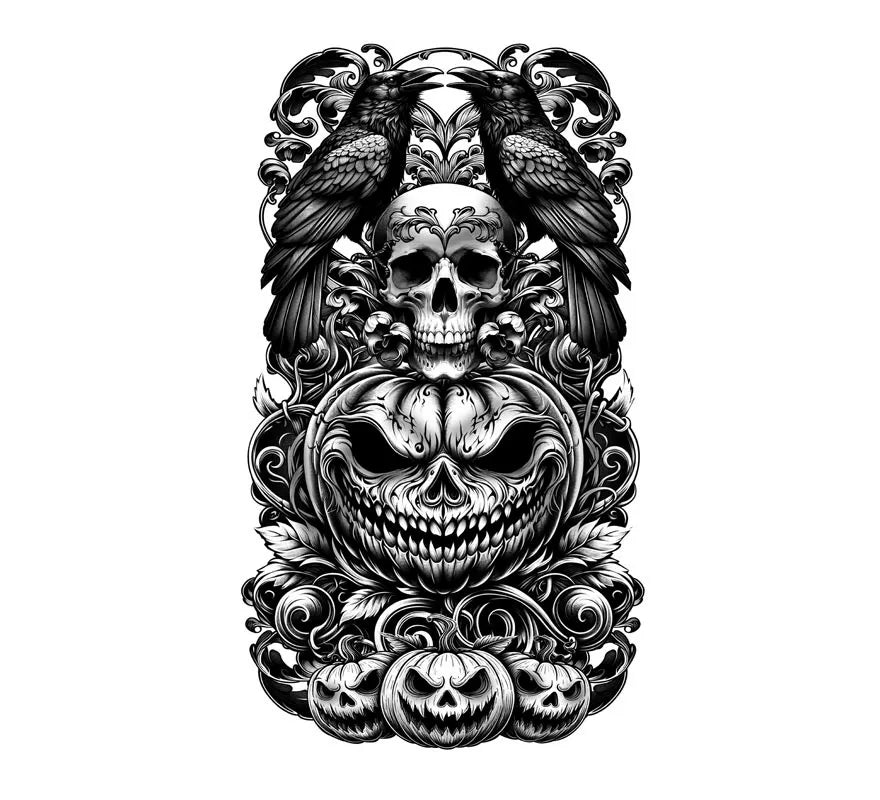 Manga de Tatuaje Calabaza Asesina