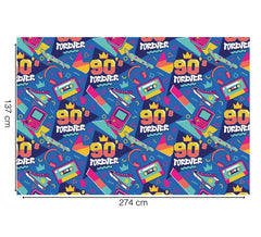 90er Jahre Tischdecke 137x274 cm