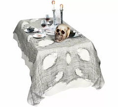 60x300 cm Graue Halloween Deko-Tischdecke