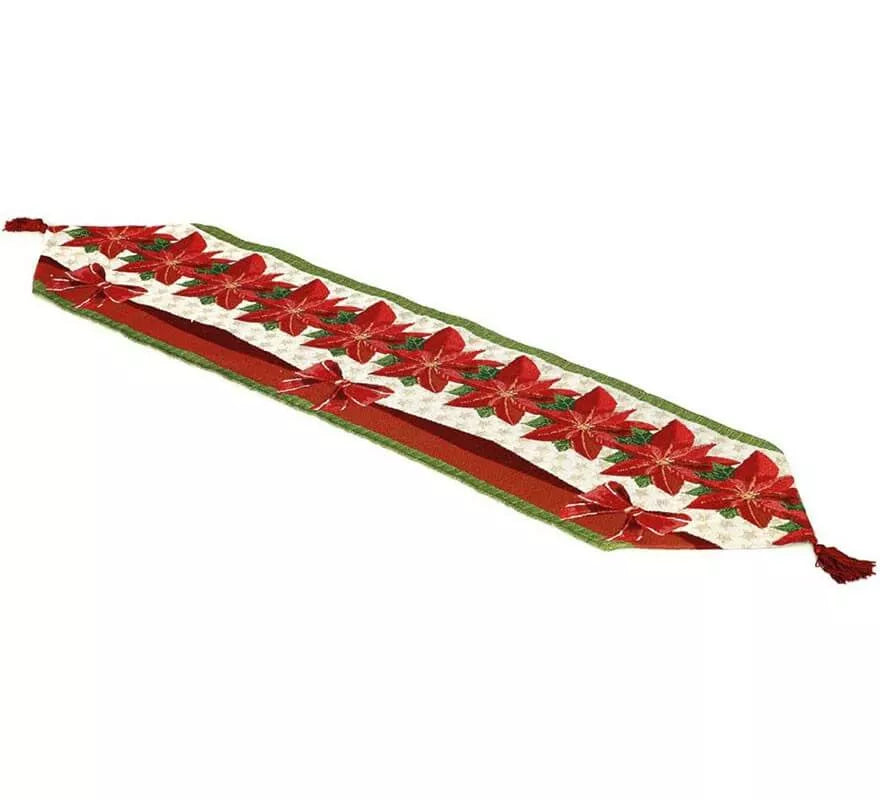 Translation missing: de.Mantel Decorativo Navideño Poinsettia 33x137 cm