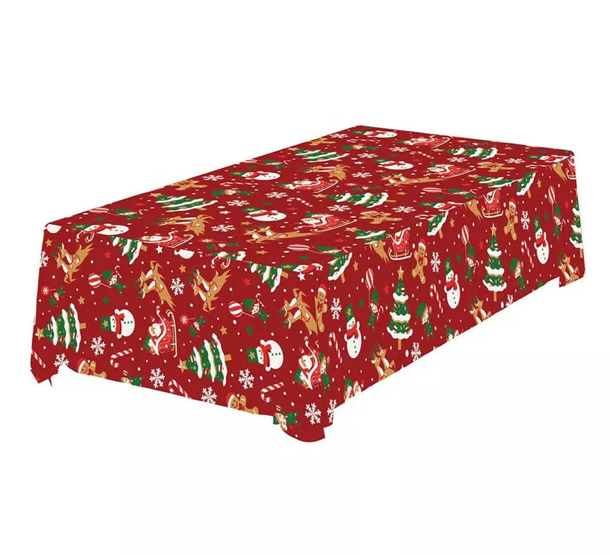 Translation missing: de.Mantel rojo Figuras de Navidad de 137x274 cm