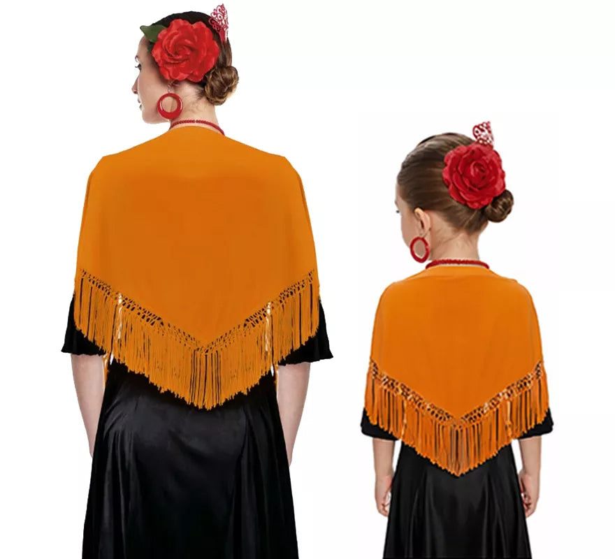 Translation missing: de.Mantón con flecos en varios colores de 120x45