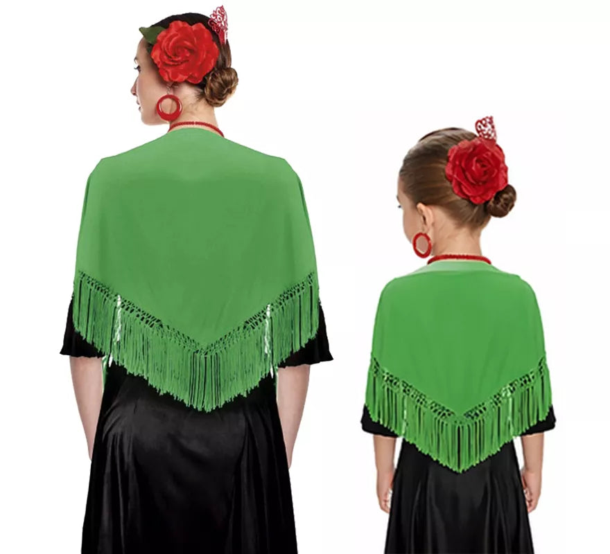 Translation missing: de.Mantón con flecos en varios colores de 120x45