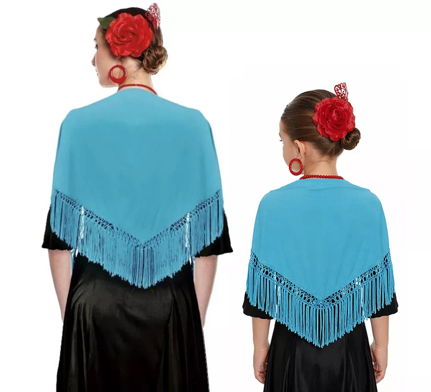 Translation missing: de.Mantón con flecos en varios colores de 120x45