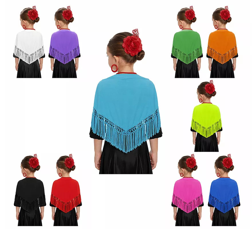 Translation missing: de.Mantón con flecos en varios colores de 120x45