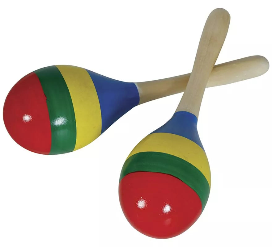 Translation missing: de.Maraca multicolor de madera de 20 cm