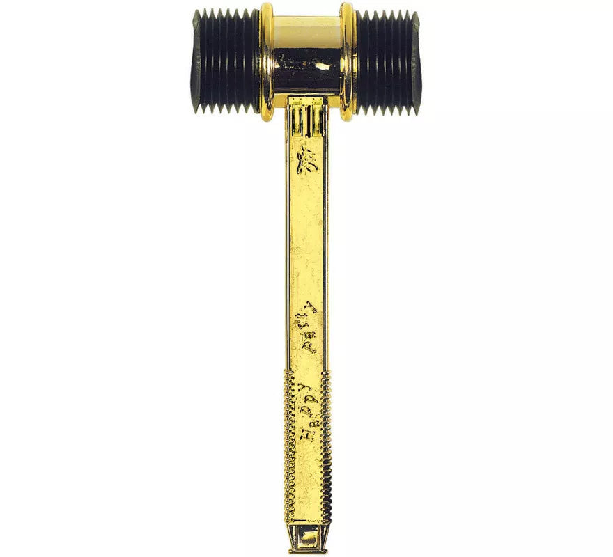 Translation missing: de.Martillo Sonoro Metálico Dorado 'Happy Party ' 24 cm. para Nochevieja