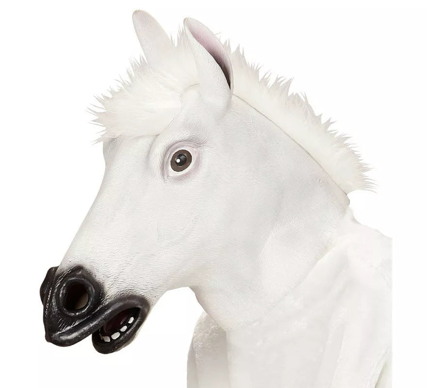 Translation missing: de.Máscara Cabeza de Caballo Blanco con pelo