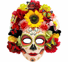 Tag der Toten Catrina Maske mit Blumen