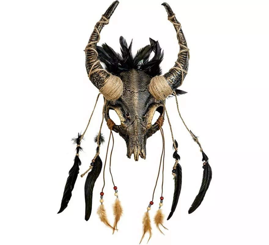 Translation missing: de.Máscara Chamán Calavera con Plumas