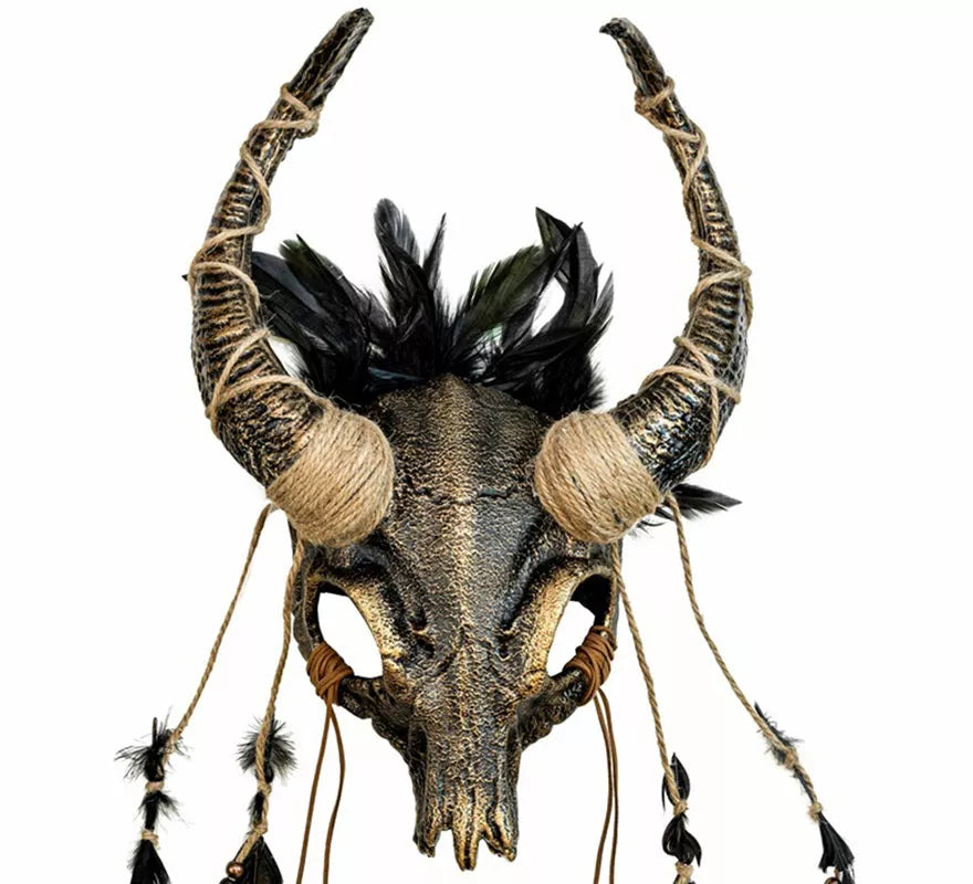 Translation missing: de.Máscara Chamán Calavera con Plumas