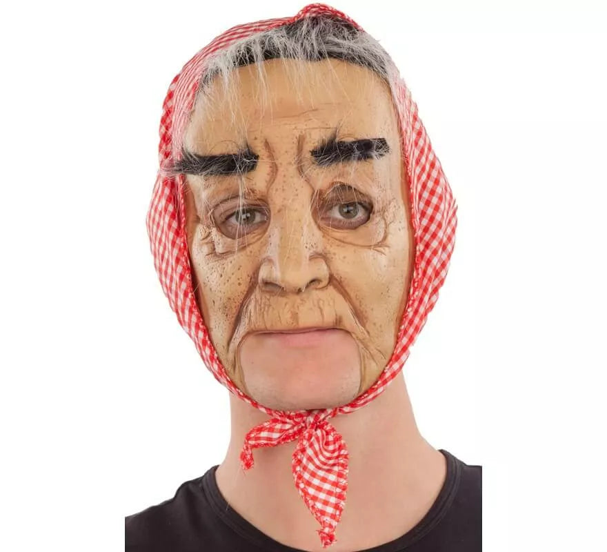 Translation missing: de.Máscara de Abuela con Pelo y Pañuelo