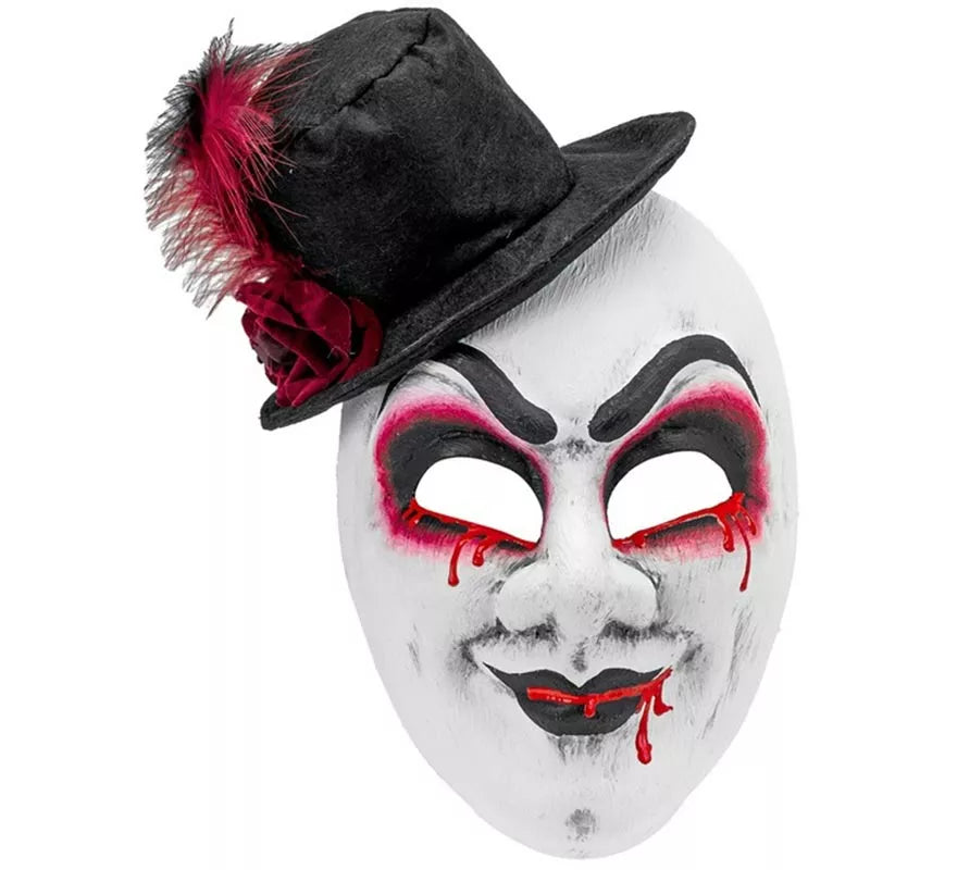 Translation missing: de.Máscara de Arlequín Sangrante con Sombrero Comedia del Arte