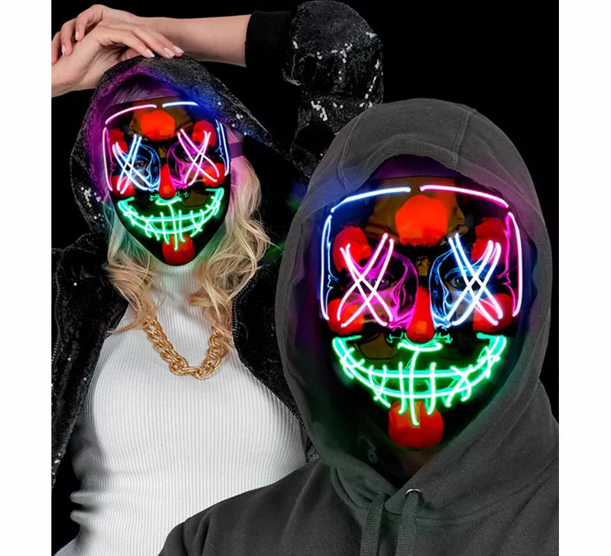 Máscara de Asesino Aterrador con LED multicolor