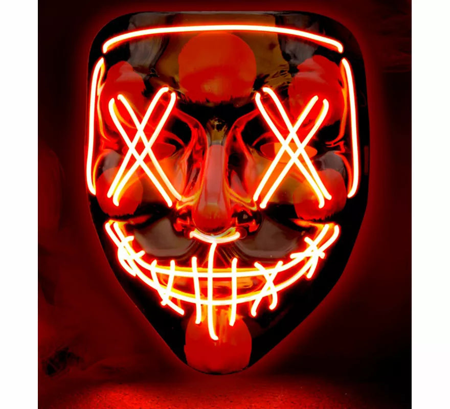 Máscara de Asesino Aterrador con LED rojo