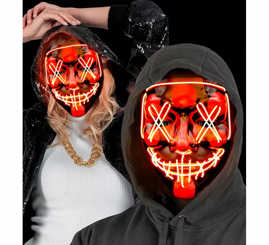 Máscara de Asesino Aterrador con LED rojo