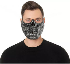 Glänzende Totenkopf-Halbgesichtsmaske aus Kunststoff