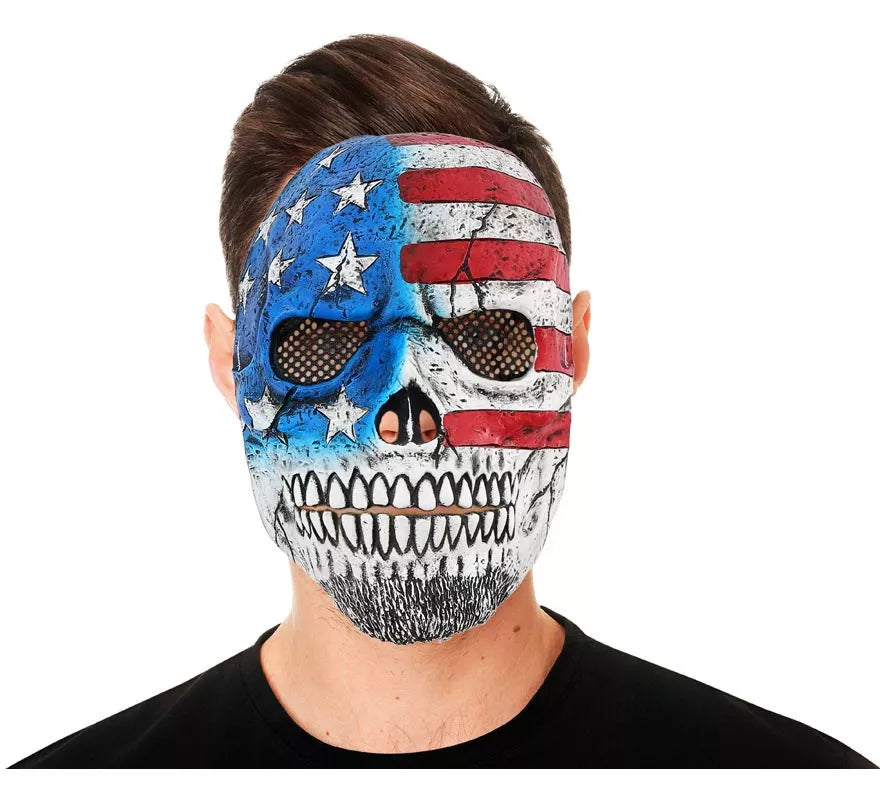 Translation missing: de.Máscara de Calavera con Bandera USA