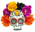 Máscara de Calavera Día de Los Muertos con Flores de Colores