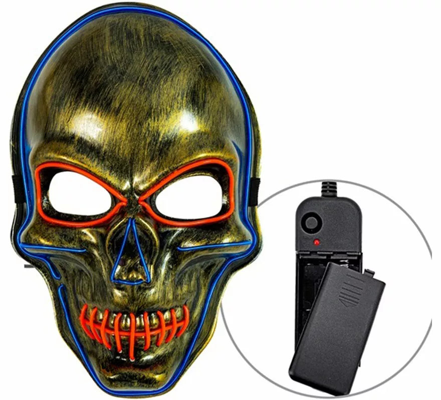 Translation missing: de.Máscara de Calavera dorada LED de Colores