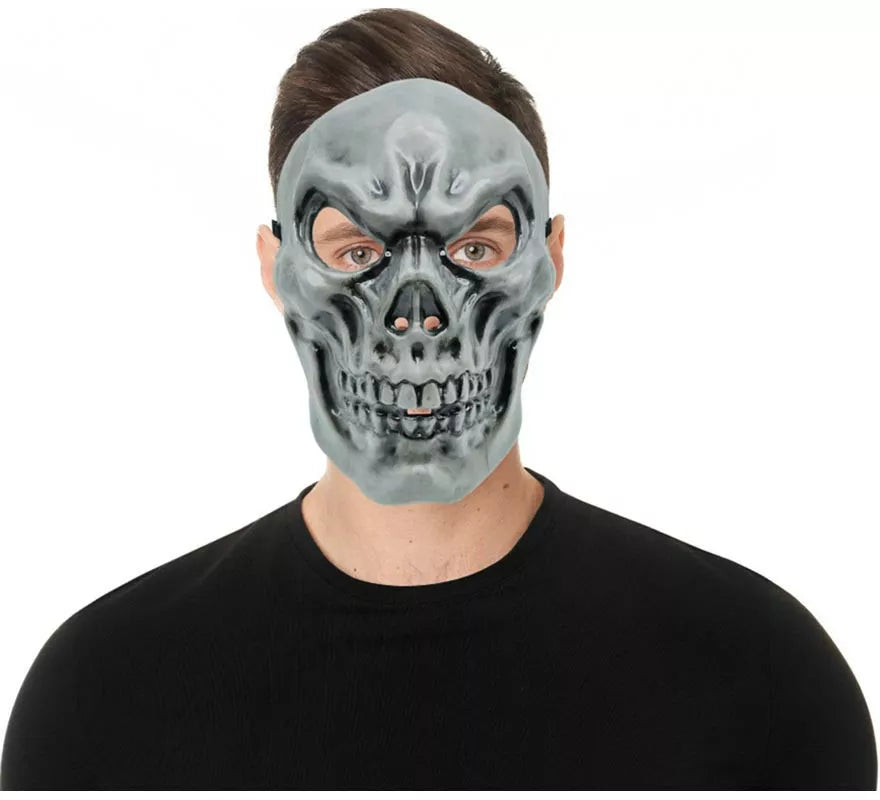 Translation missing: de.Máscara de Calavera gris de plástico adulto