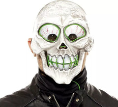 Verrückte Schädelmaske mit grünem Licht