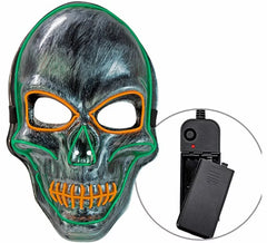 Silberne Totenkopfmaske mit bunten LEDs