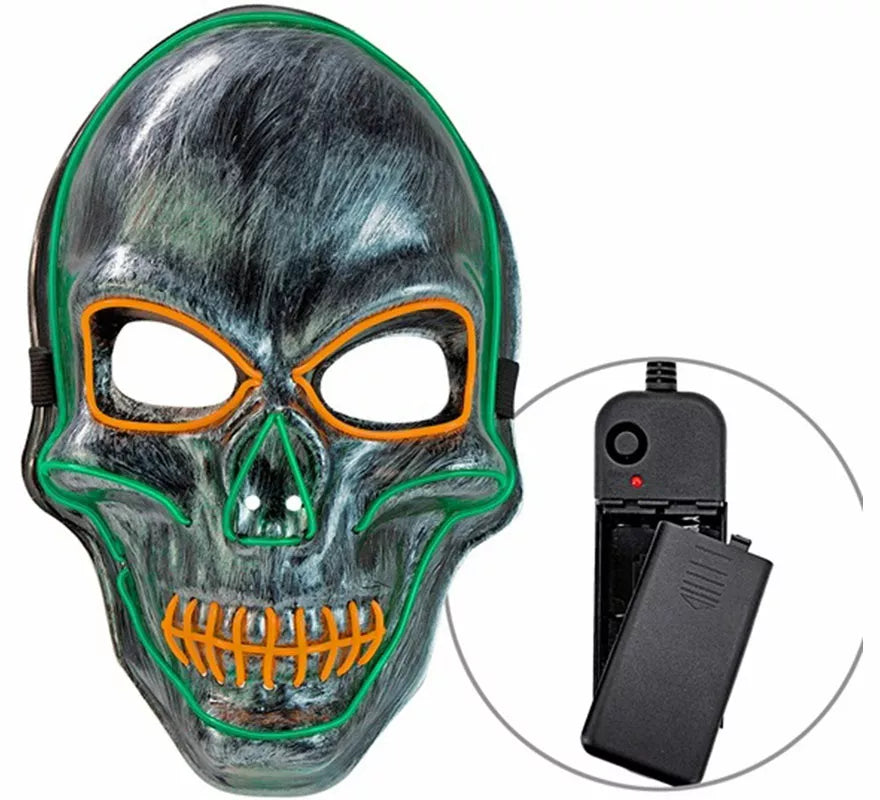 Translation missing: de.Máscara de Calavera plateada con LED de Colores