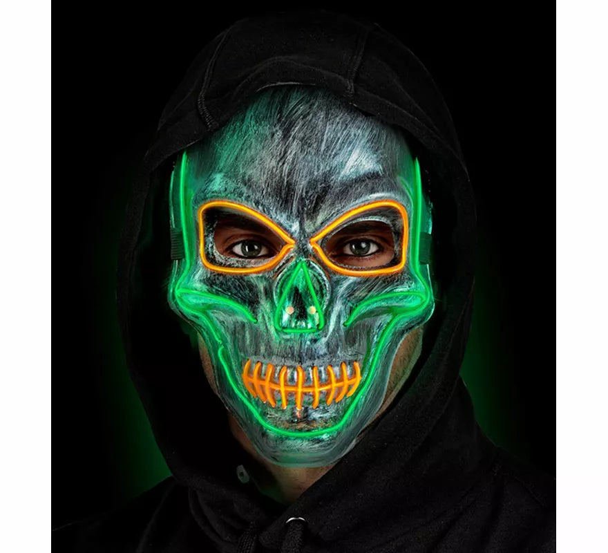 Translation missing: de.Máscara de Calavera plateada con LED de Colores