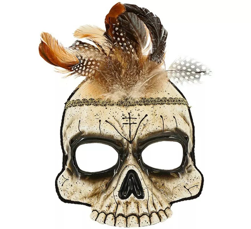 Translation missing: de.Máscara de Calavera Vudú con Plumas sin Barbilla