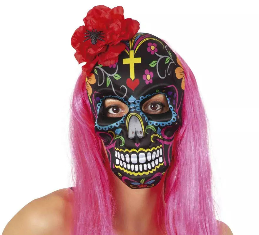 Translation missing: de.Máscara de Catrina con Flor y Araña