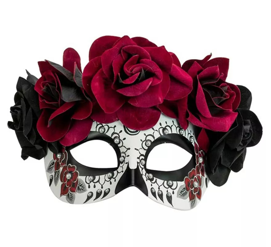 Translation missing: de.Máscara de Catrina Día de Los Muertos con Rosas