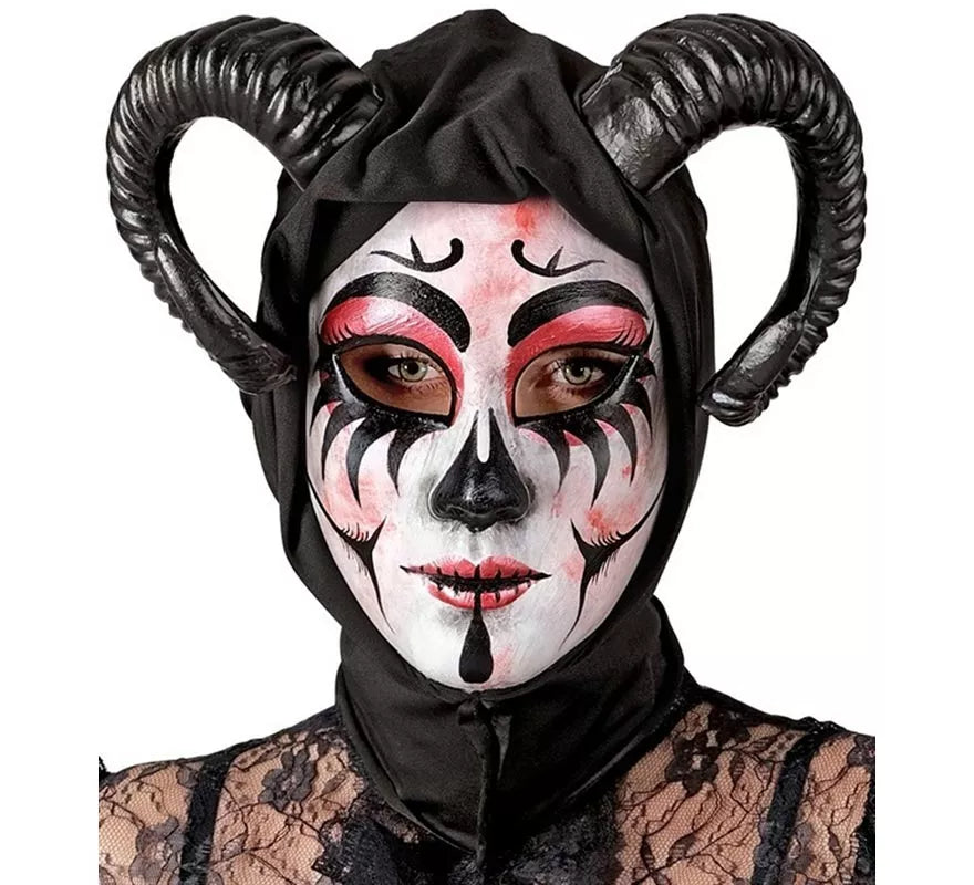 Translation missing: de.Máscara de Demonio Mujer con Capucha Comedia de Arte