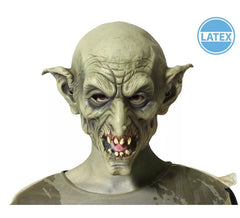 Grüne Dämon-Maske aus Latex