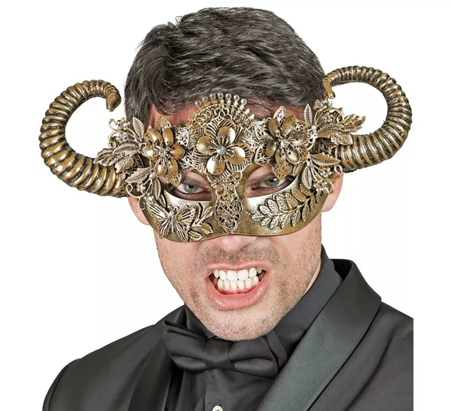 Máscara de Diablo Teatral oro