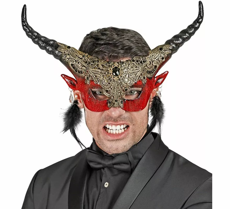 Máscara de Diablo Teatral roja