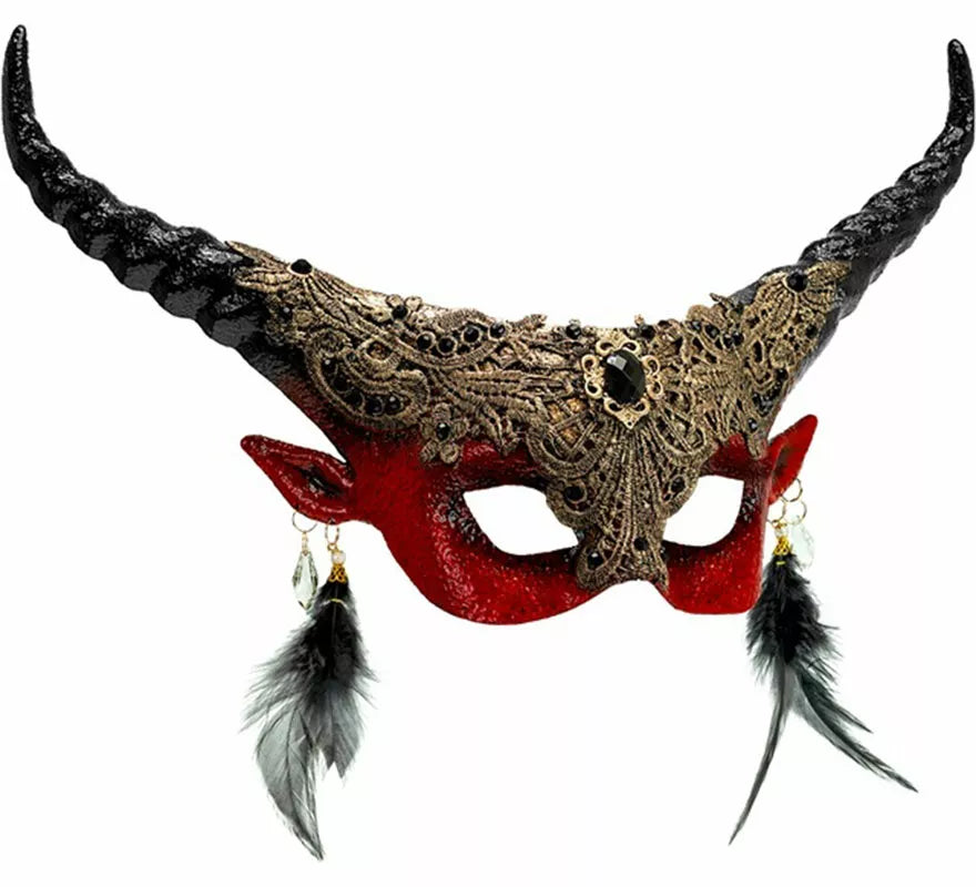 Máscara de Diablo Teatral roja