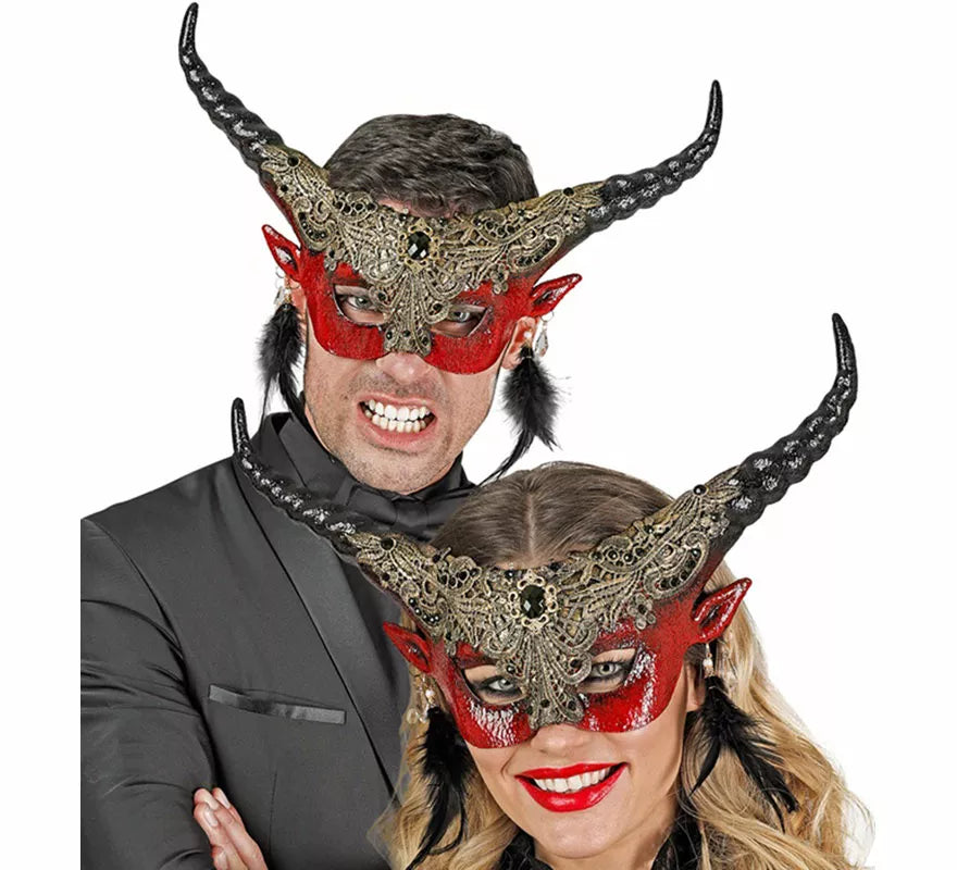 Máscara de Diablo Teatral roja