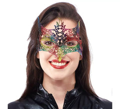 Regenbogen-Spitzenmaske für Erwachsene