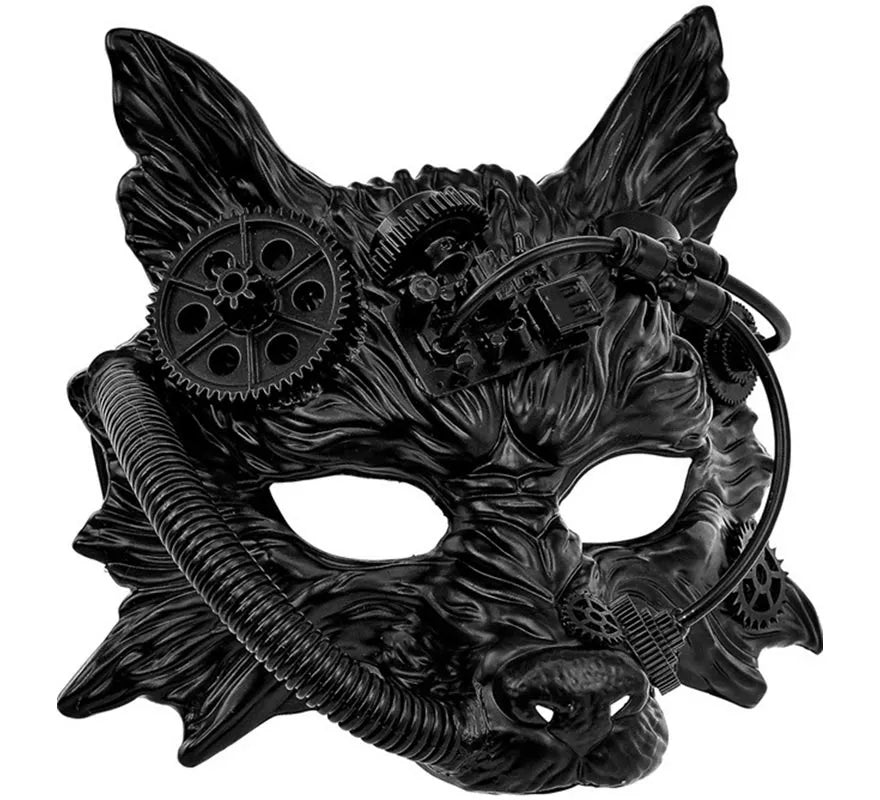 Translation missing: de.Máscara de Lobo Steampunk negro