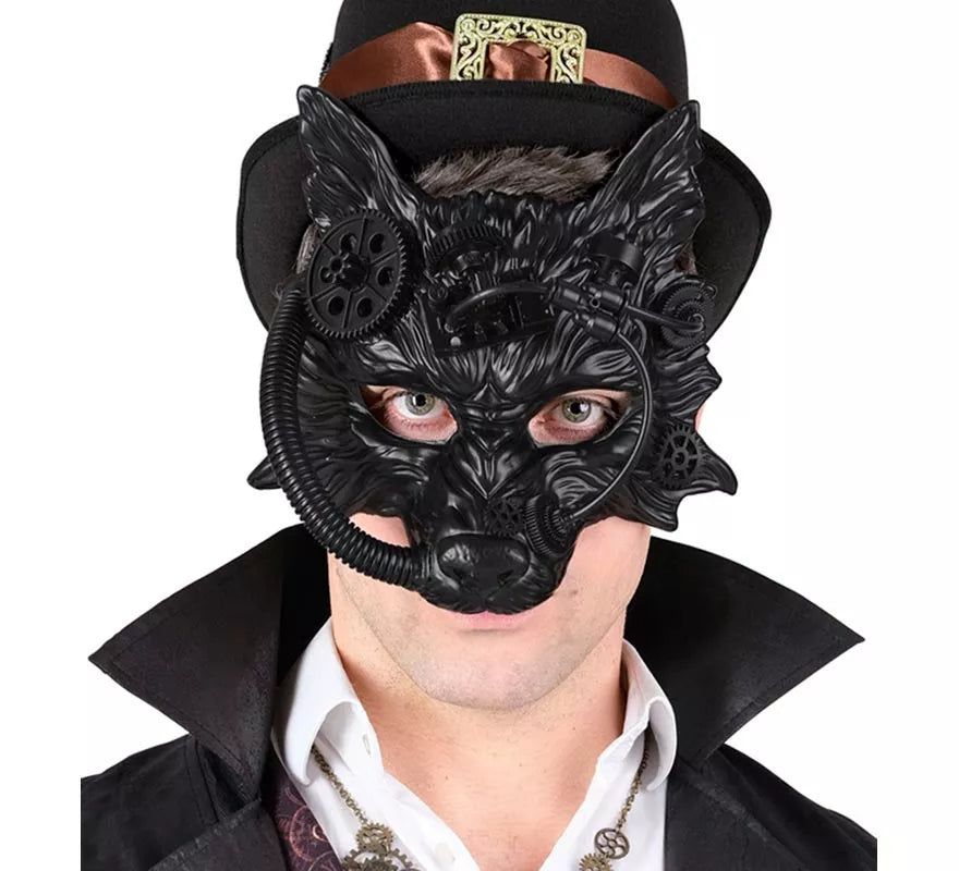 Translation missing: de.Máscara de Lobo Steampunk negro