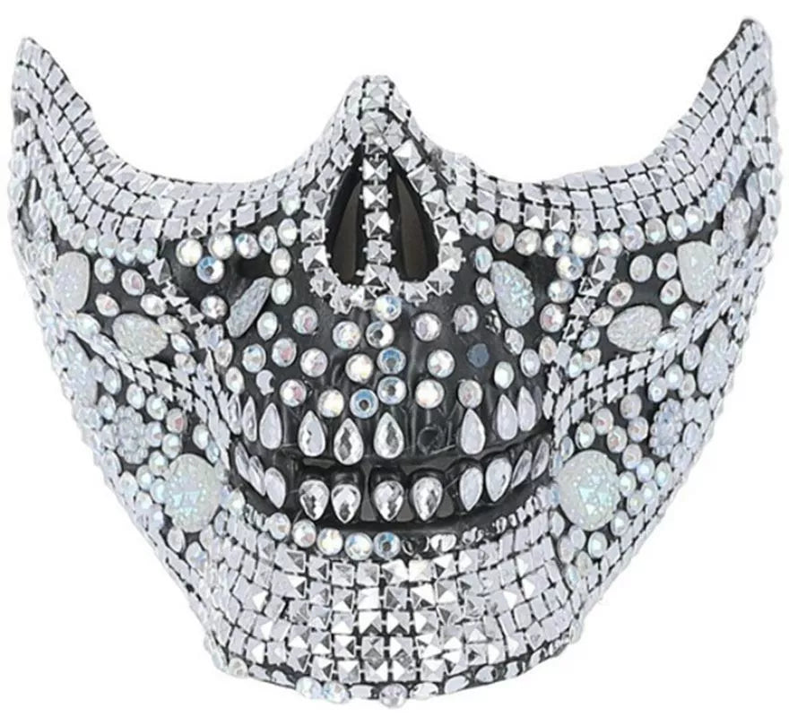 Translation missing: de.Máscara de Media Cara de Calavera con Brilantes